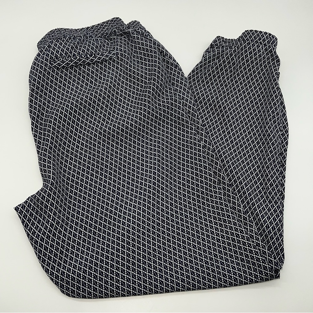 Michael Kors Women's Black and White Geometric Joggers w/Drawstring Waistband-L